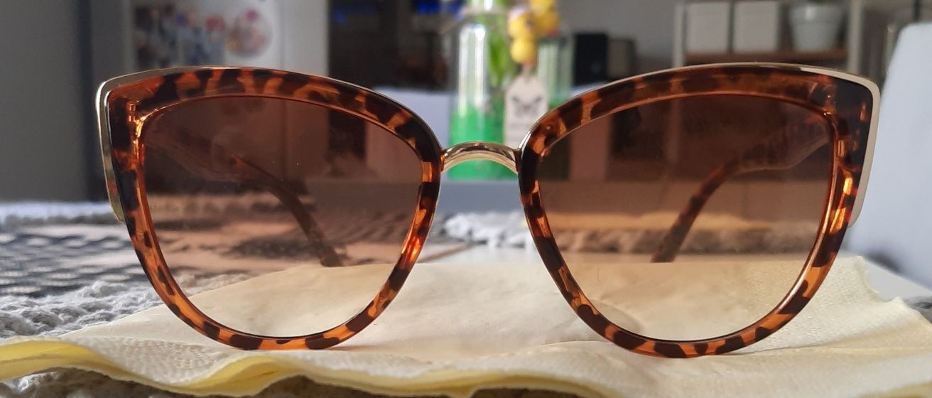 Okulary damskie w panterke.Nowe.piekne