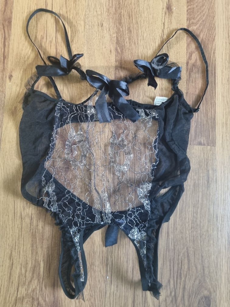 Strój nocny odważny otwarty sexi body XS/ S  Prześwitujący