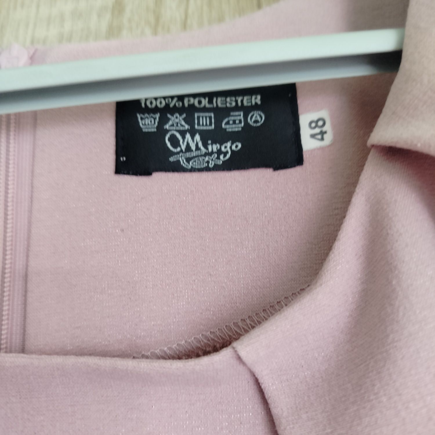 Sukienka damska elegancka krótki rękaw róż 46 48