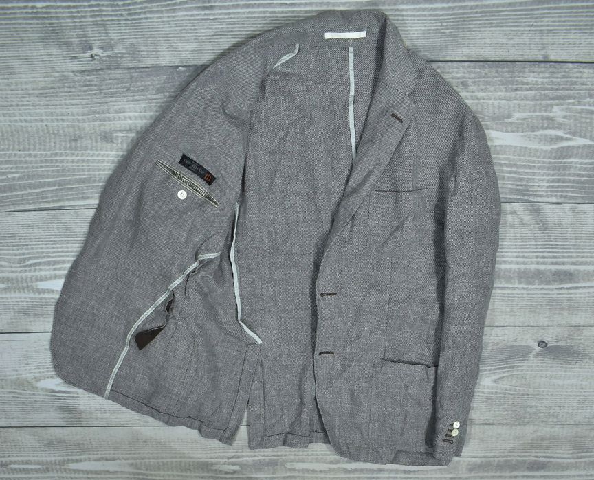 Corneliani Lniano Wełniano Jedwabna Marynarka Męska 56