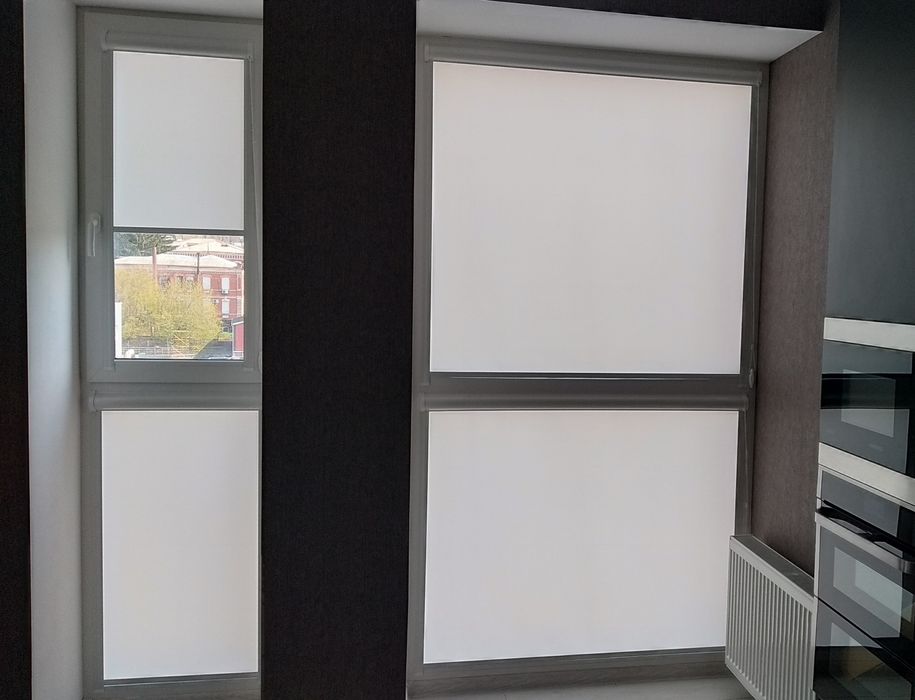 Рулонные шторы, тканевые ролеты день-ночь.