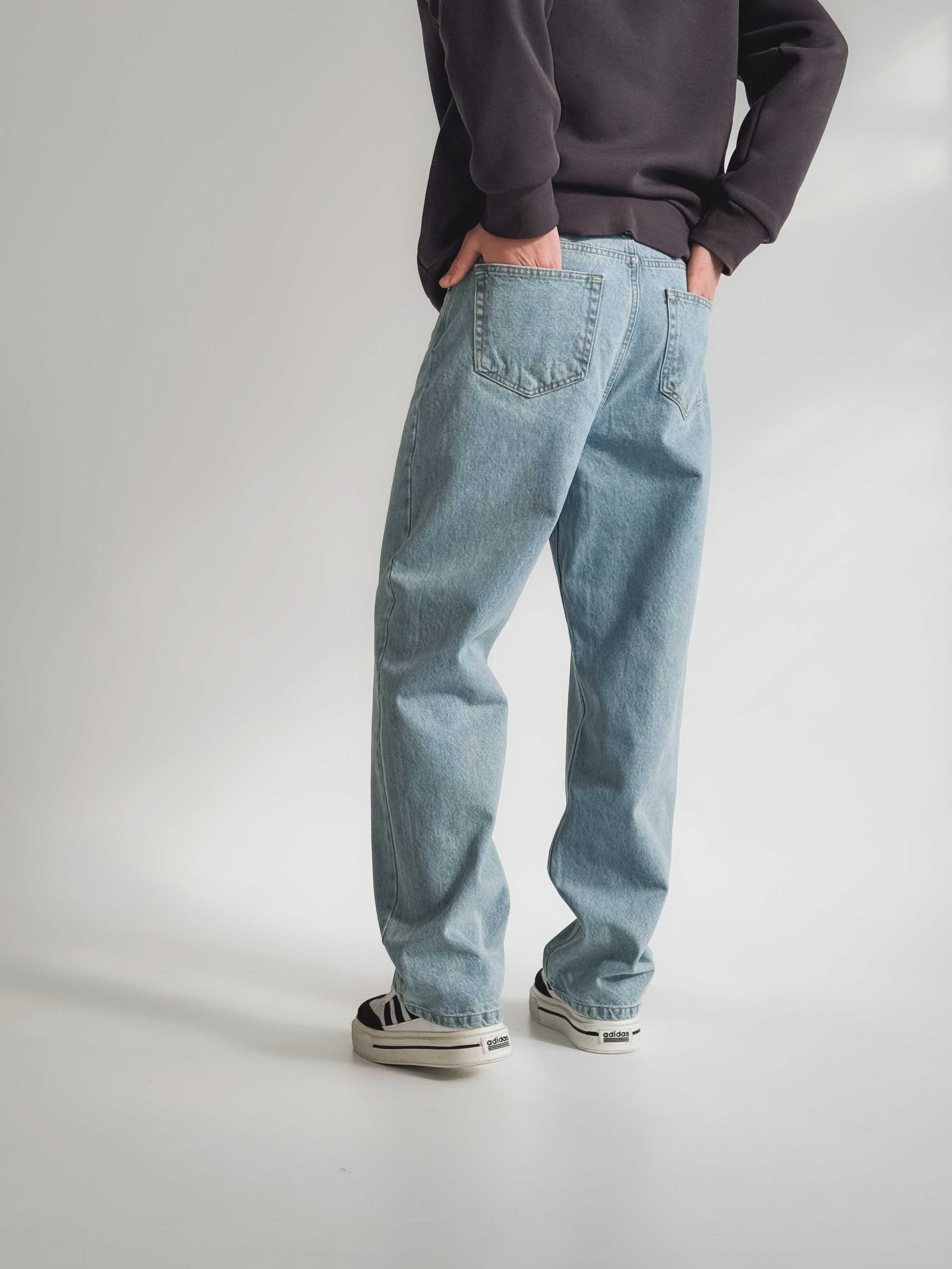 Штаны мужские джинсы широкие baggy багги оверсайз парашюты светлые