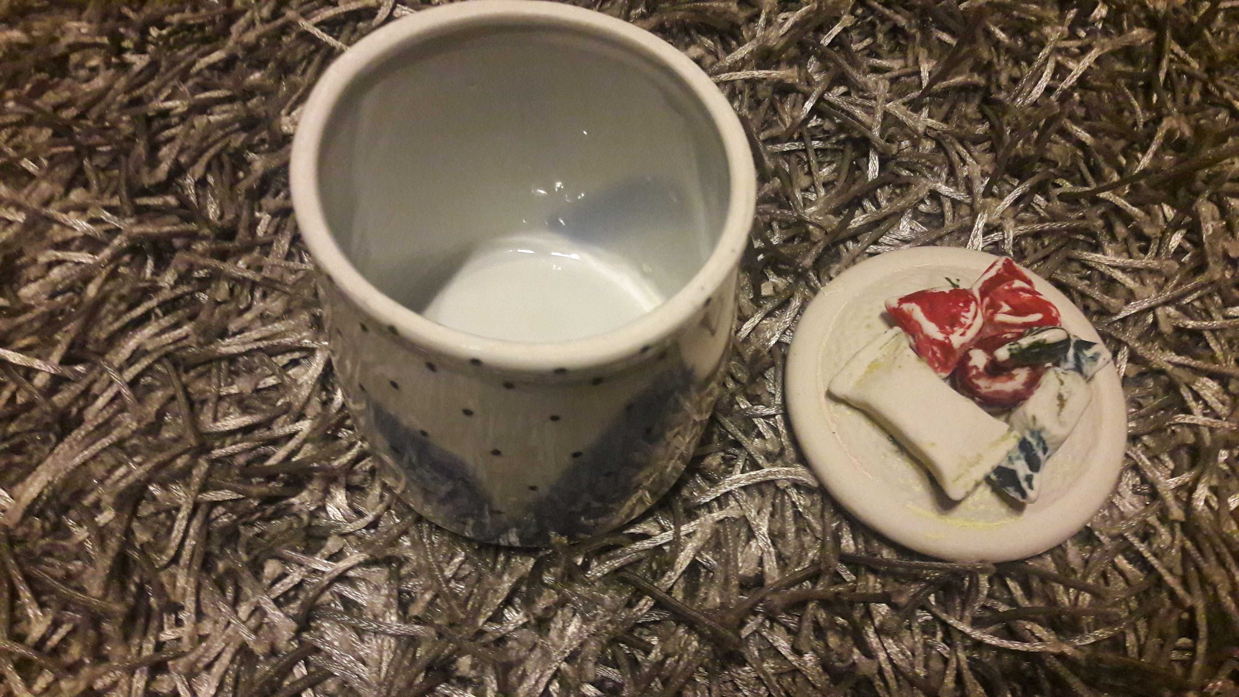 Cukiernica pojemnik ceramiczny kubek PRL