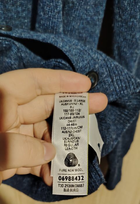 Elegancki długi kardigan oversize Marks & Spencer – XL, granatowy