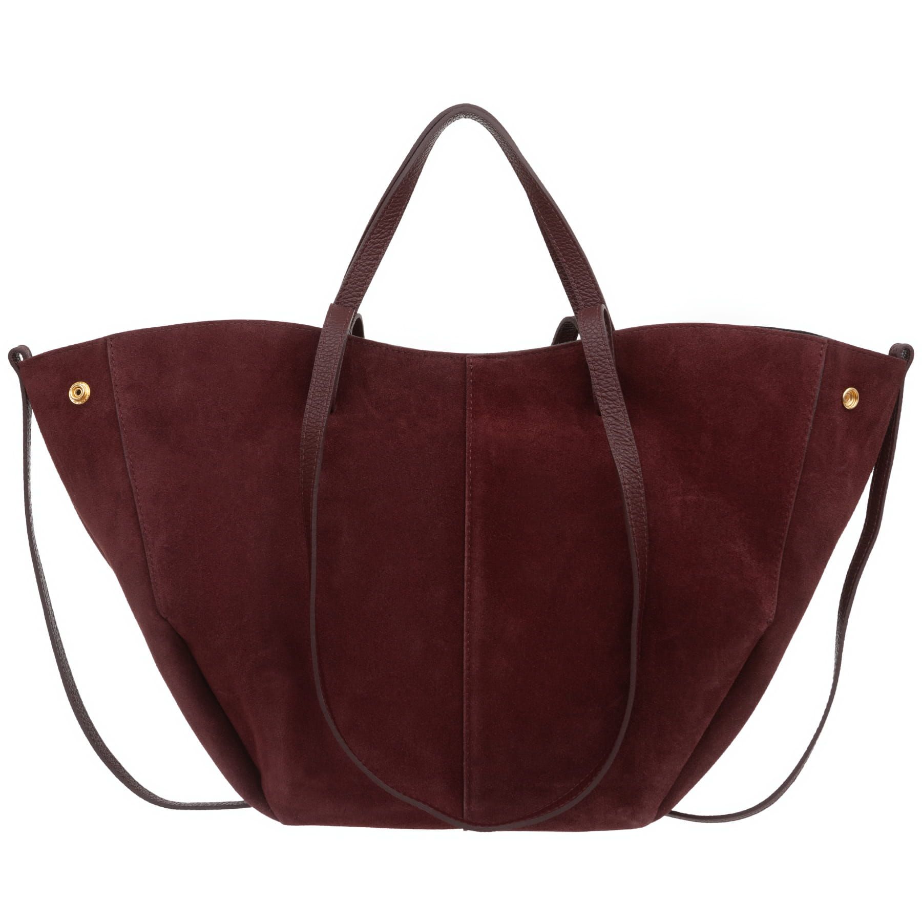 VERA PELLE torebka zamszowa shopper duża na ramię V679 c.bordowa