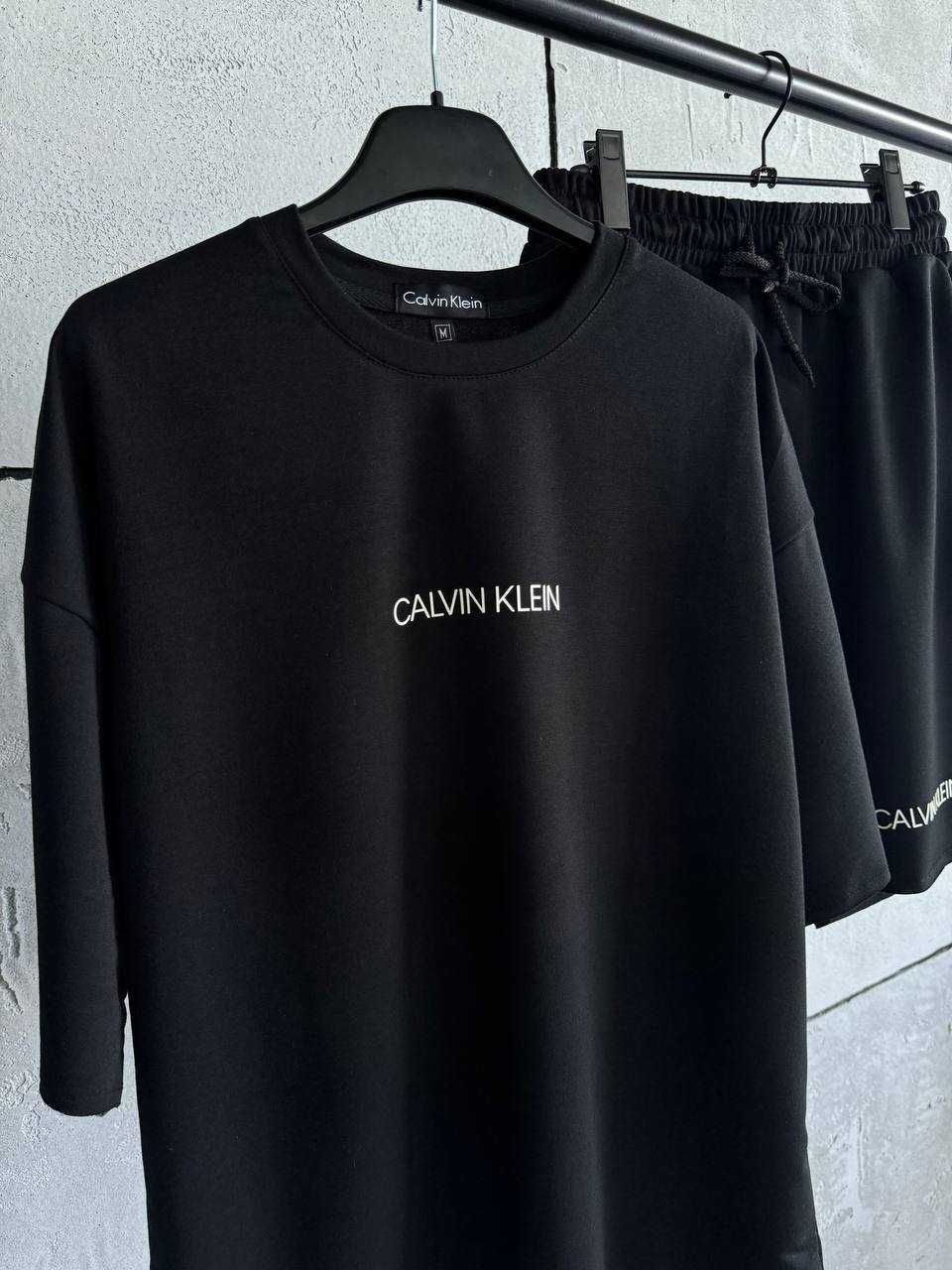 Чоловічий літній набір костюм футболка + шорти оверсайз Calvin Klein