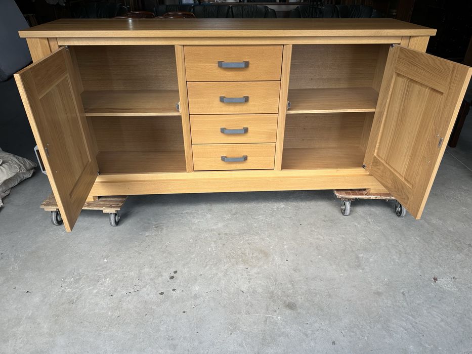 Dębowa prosta komoda 198cm - meble holenderskie