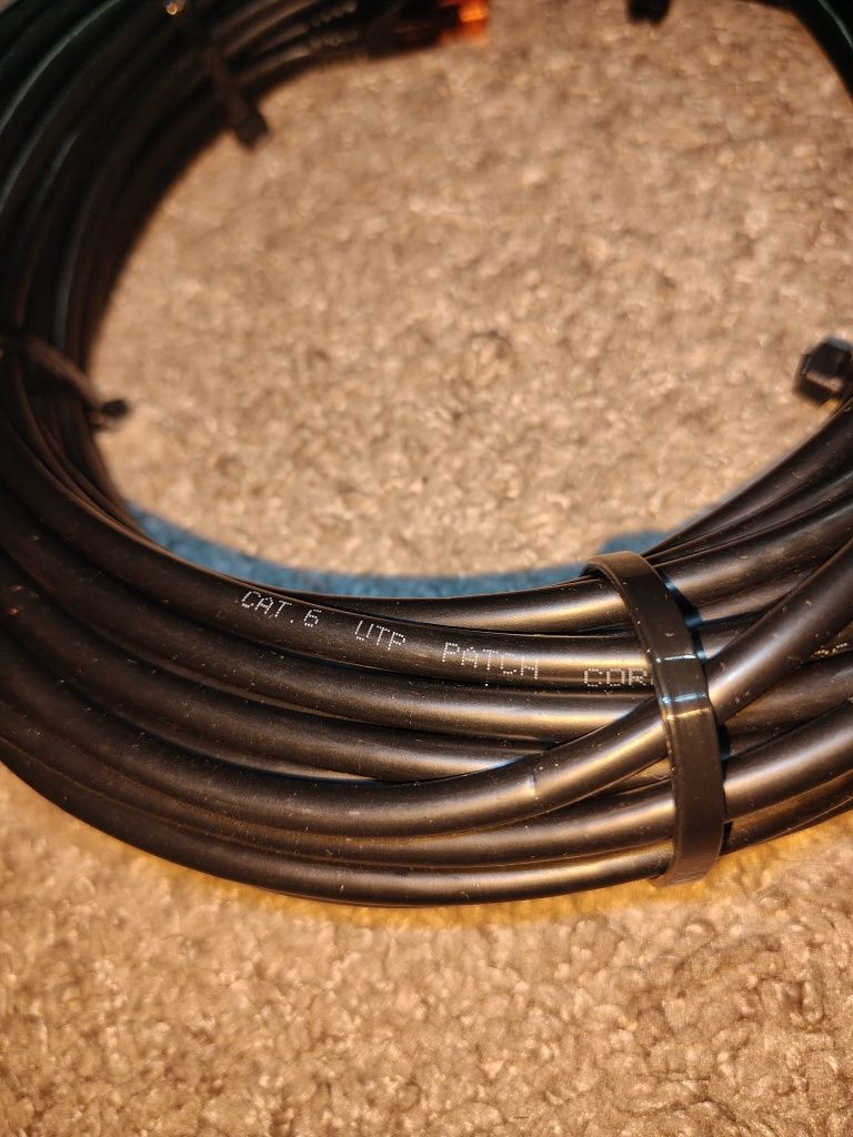 Kabel do routera LAN RJ45 cat 6 czarny, długość 20 metrów
