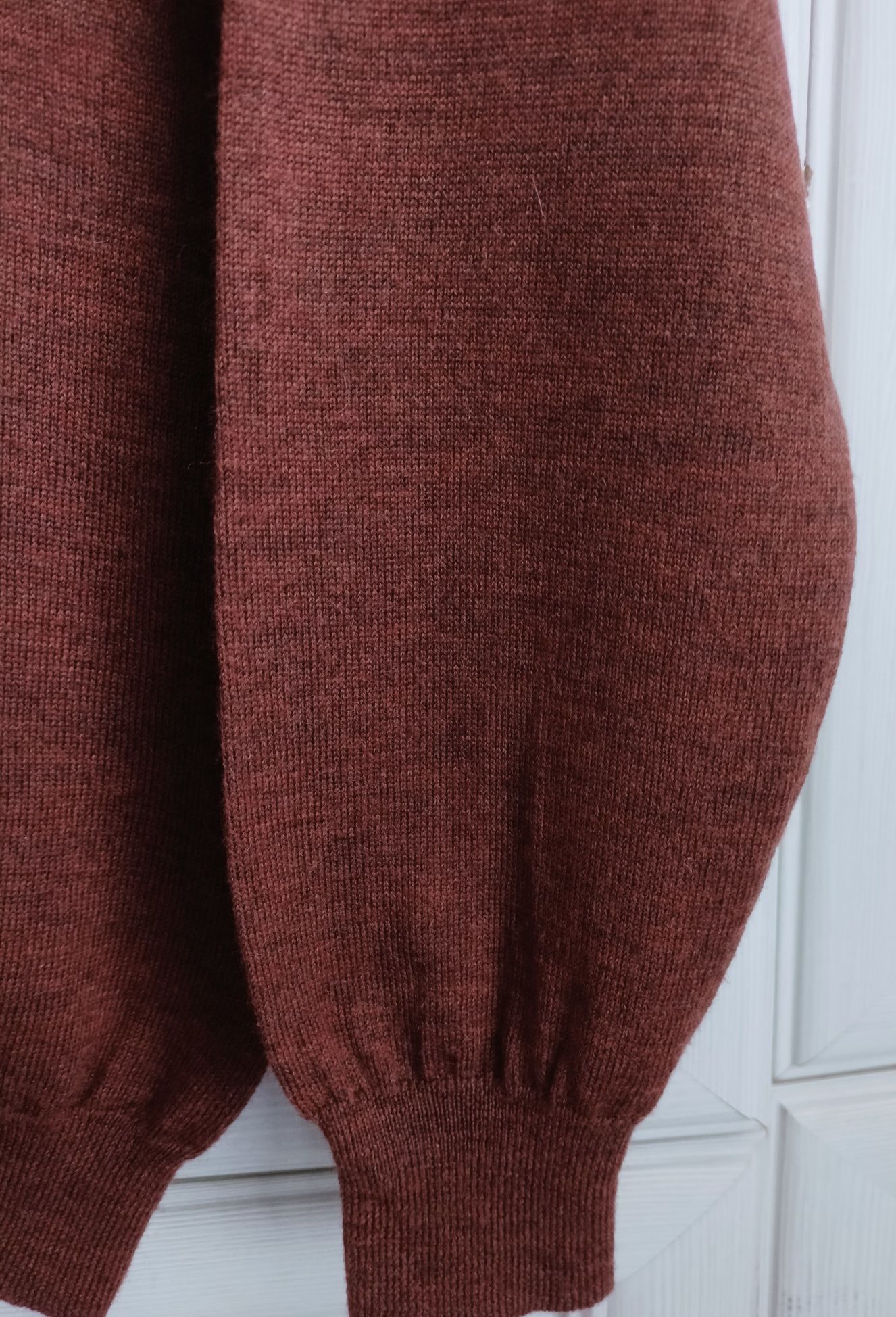 S 36 XS 34 oversize brązowy sweter wełniany 100% merino jak nowy