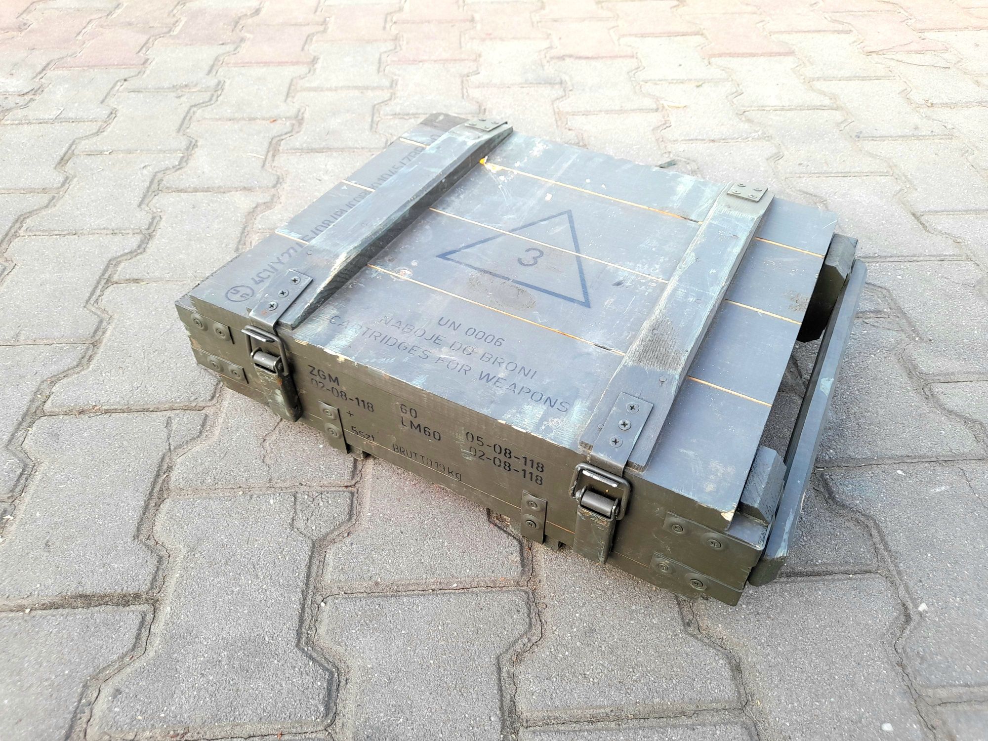Skrzynka drewniana wojskowa moździerz