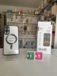 Etui MagSafe czarne + SZKŁO hartowane do Samsung Galaxy S25 EDGE