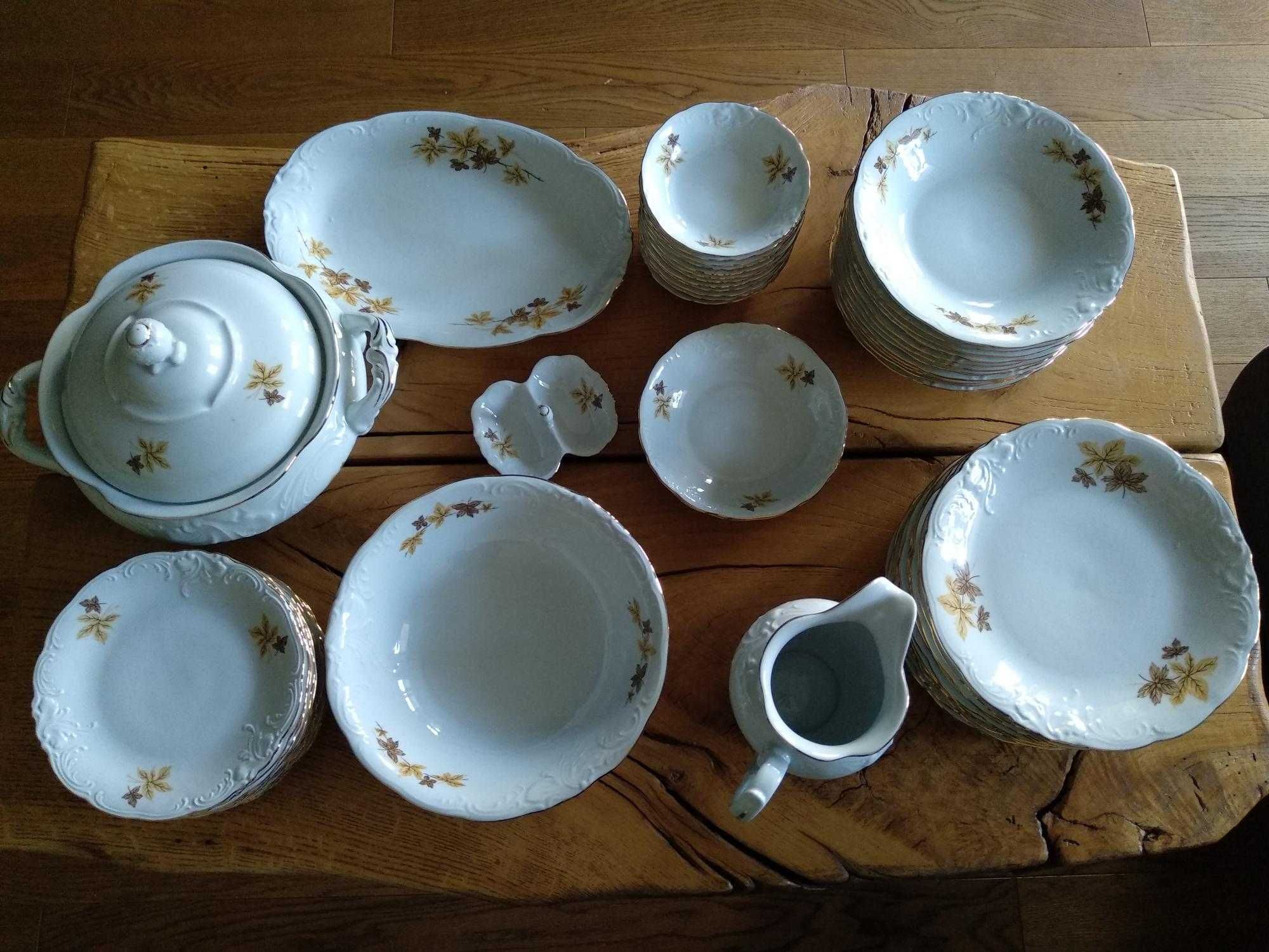 Serwis obiadowy porcelana Wawel 55 elementów dla 12 osób