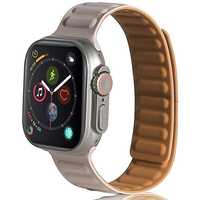 Beline Pasek Apple Watch Magnetic 42/44/45/49Mm Grey/Khaki