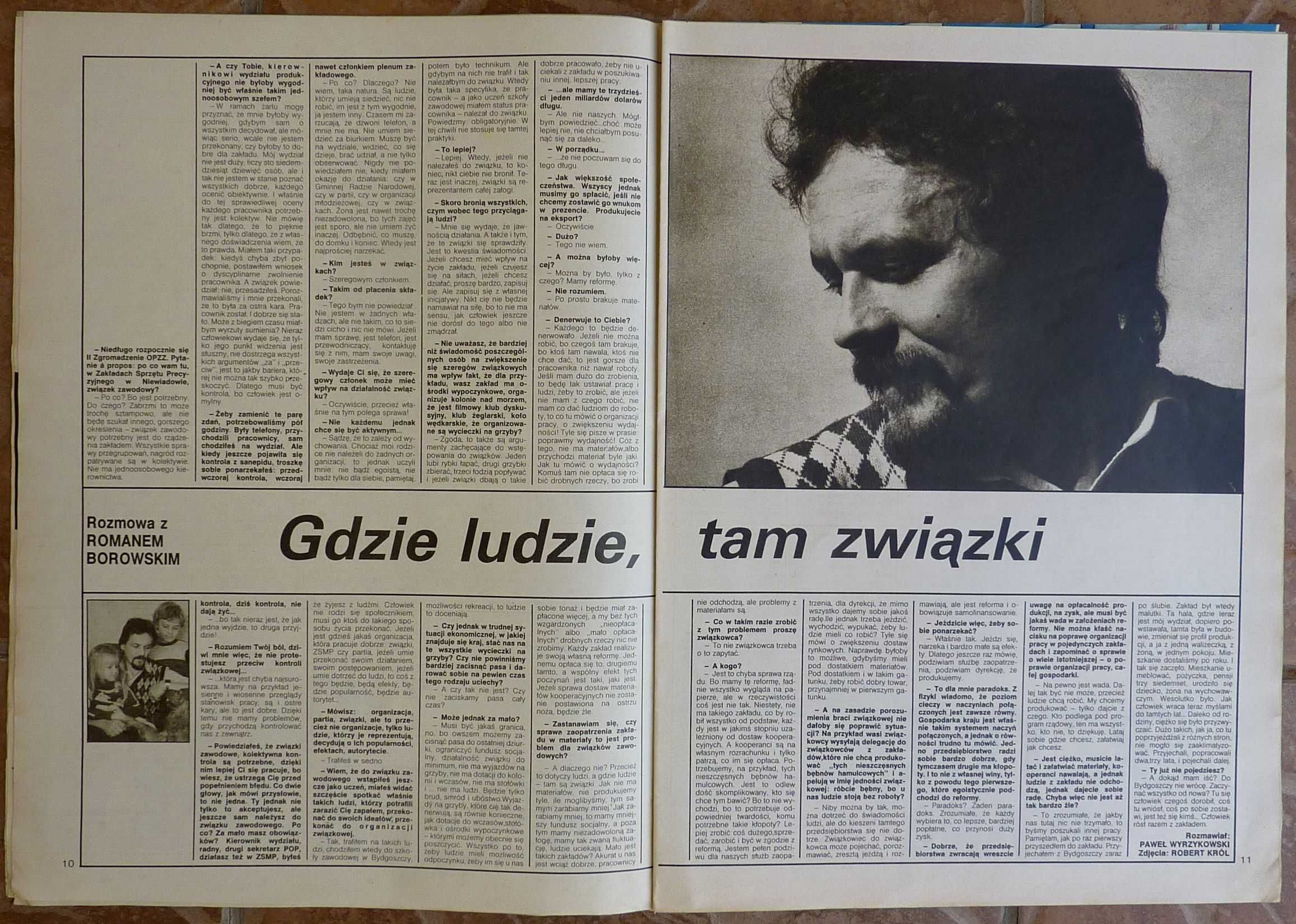 RAZEM tygodnik nr 46/1986 - wywiad - ROMAN BOROWSKI