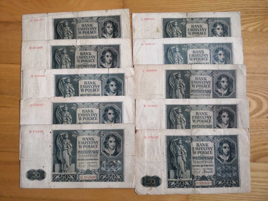 Generalna Gubernia 50 zł 1941 rok 10 szt.