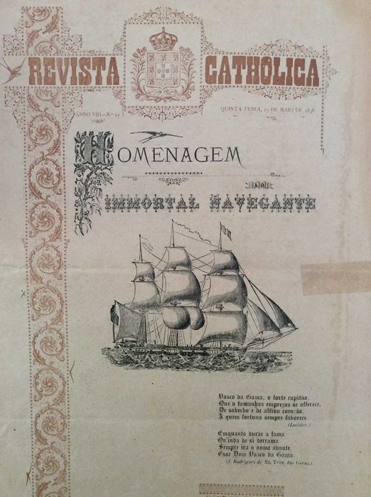 Revista Catholica. Homenagem ao immortal Navegante... 1898. Rara