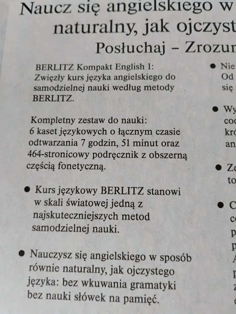 Kurs j angielskiego z kasetami