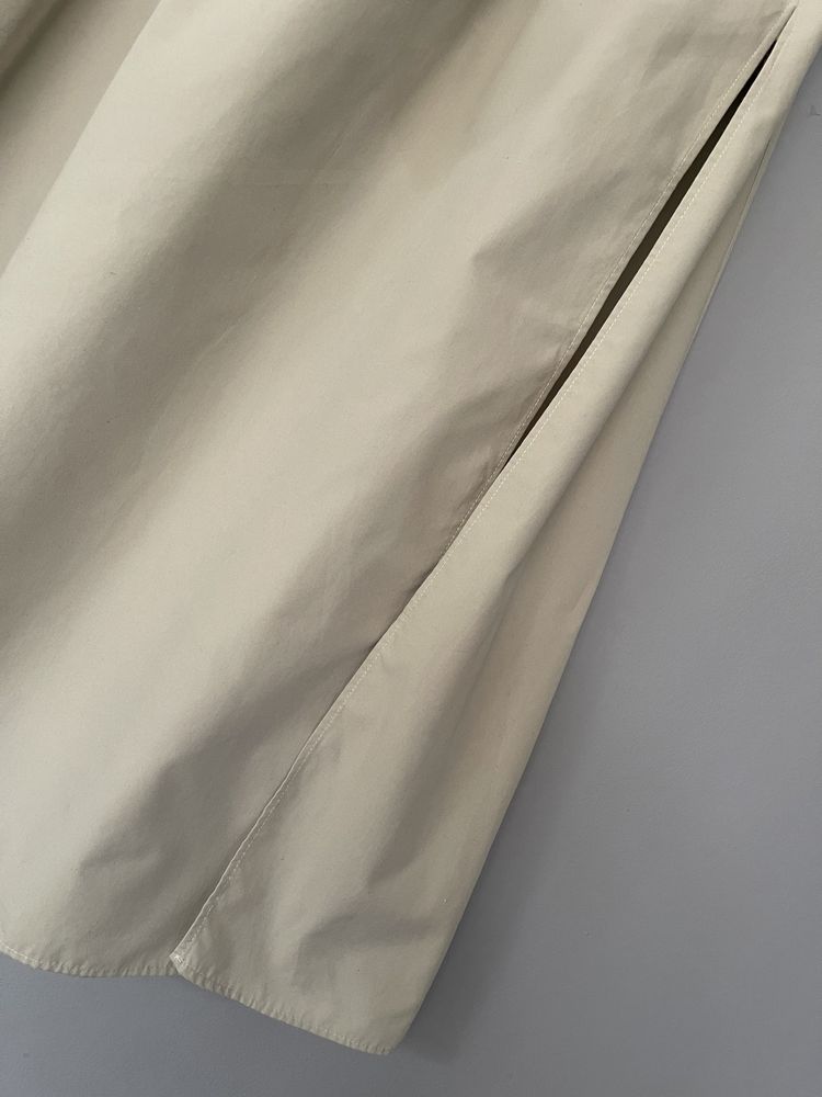 Długa jasna oliwkowa spódnica z rozporkiem Asos r.XXS pasuje do r. M