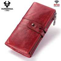 Подарочный женский кошелёк из натуральной кожи, с защитой от RFID.