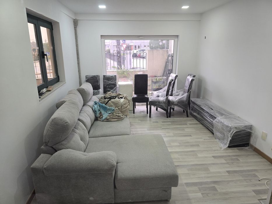 Sofá chaise long creme