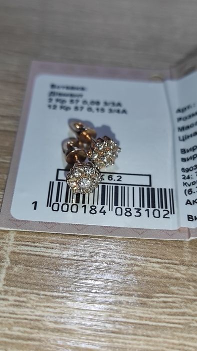 Золотий Вік пусети з діамантами 0,24 ct