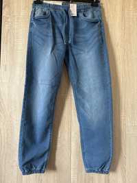 Jeansy joggery damskie niebieskie rozm 42