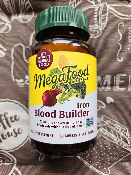 MegaFood Blood Builder залізо бісгліцинат железо iron  30 60 таблеток