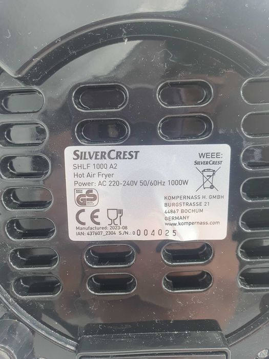 Frytkownica beztłuszczowa Airfryer Silvercrest SHLF 1000 2A