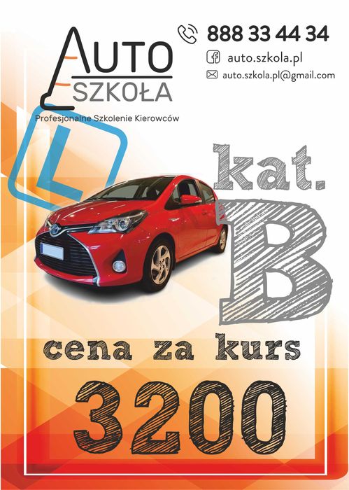 Kurs prawa jazdy 2026 oraz jazdy dodatkowe kat. B - KATOWICE! BYTOM!