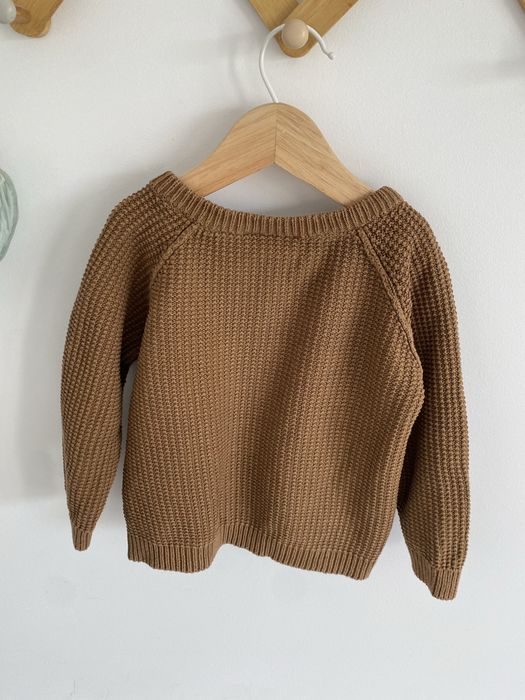 Sweter bawełniany beżowy brązowy name it 80 jak newbie