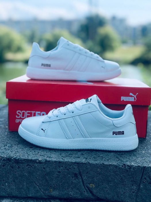 Женские кроссовки Puma Белые кожаные кеди Пума Жіночі кросівки Пума