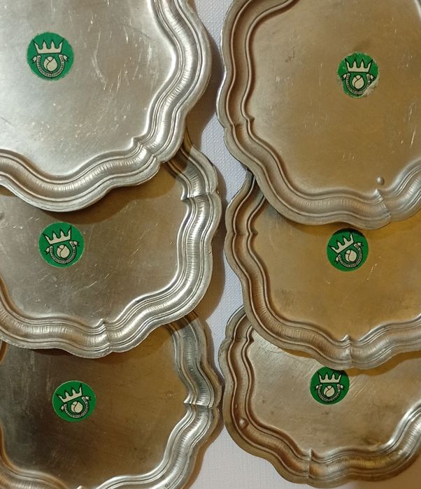 Gutezaichen Zinngeret Real 6 podstawek z cyny