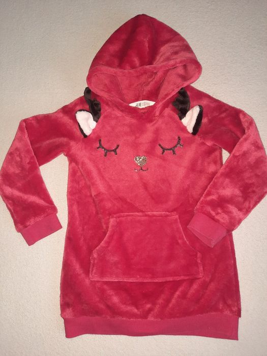 Sukienka h&m r. 110-116, 4-6 tunika pluszowa święta mikołaj