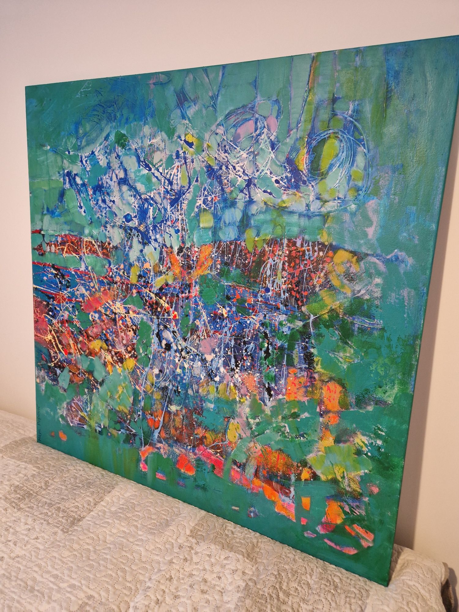 Obraz ręcznie malowany olej/ akryl 100 x 100