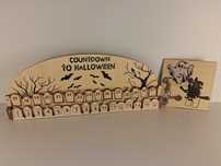 Y090 Drewniany Kalendarz Odliczający Countdown To Halloween Dekoracja