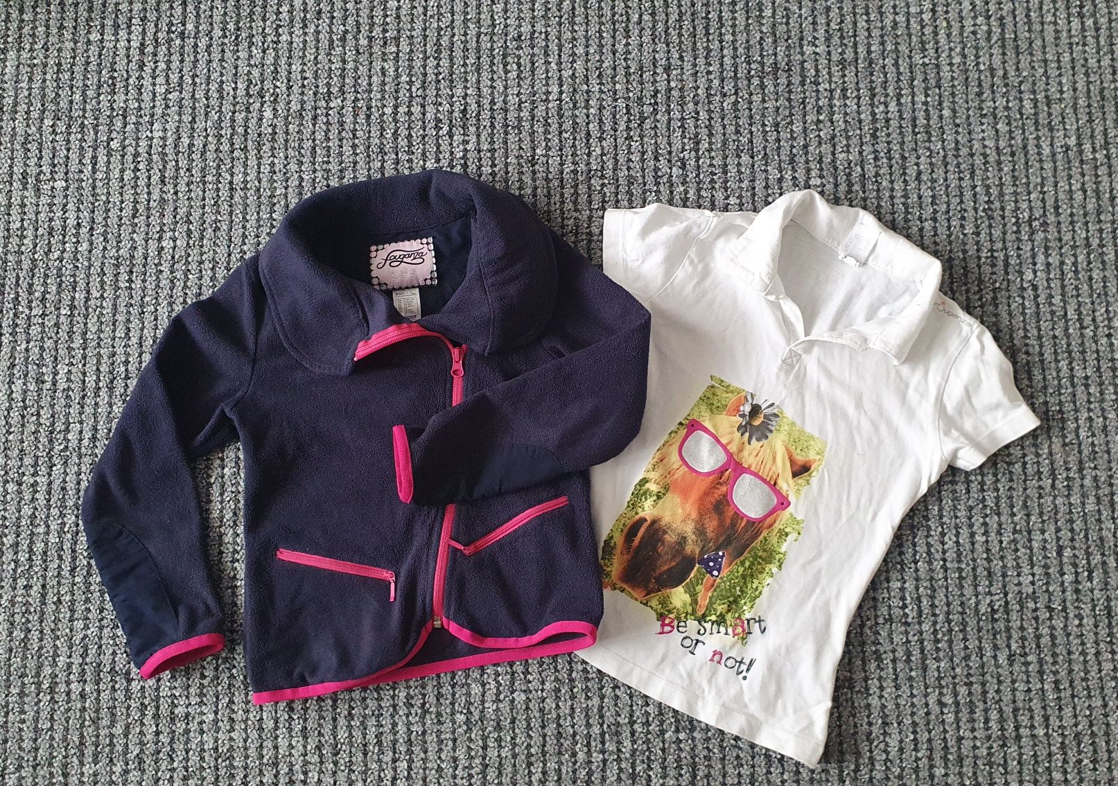 Bluza jeździecka Fouganza koszulka polo konie 125/132