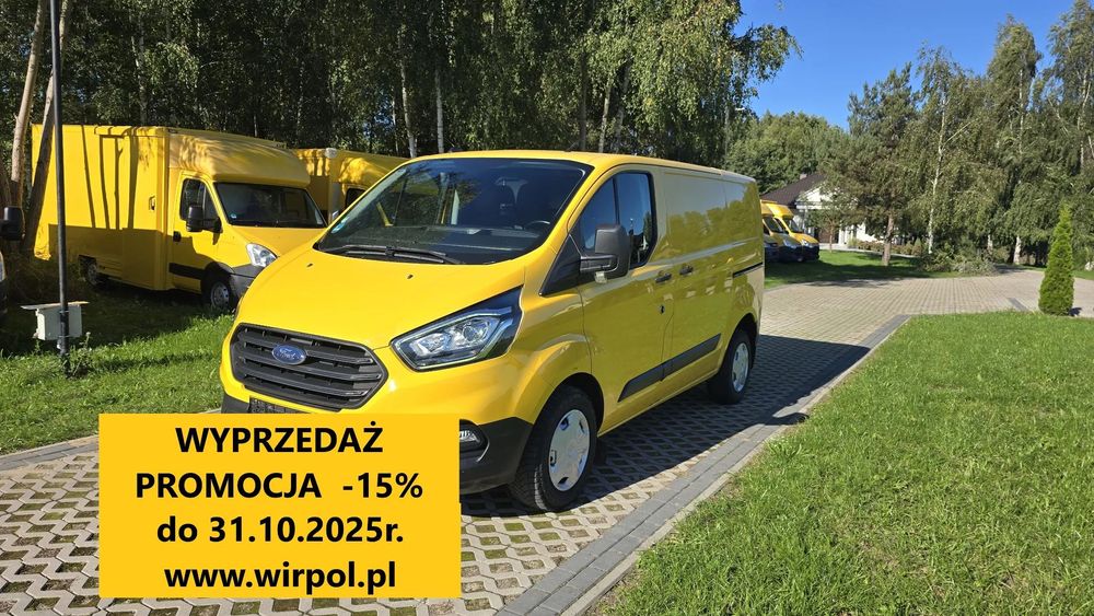 Ford CUSTOM 2.0, EURO 6,  Transit, 131KM, L1H1, Klima, Tempomat, Kamera, 1 właściciel, 09.2020r