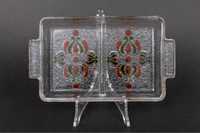 Walther glass patera szklana taca lata 70-te vintage Heiner Dusterhaus