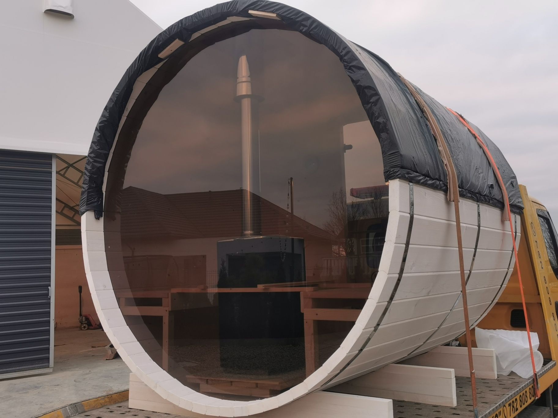 Sauna ogrodowa Pełna panorama 2,5x2,1 Piec +akcesoria!