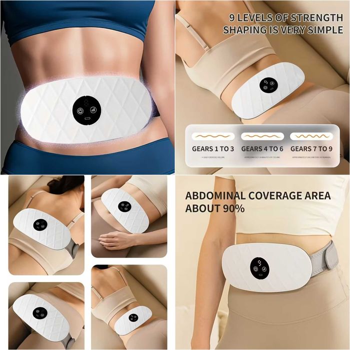 Cinto Massagem LED, 9 níveis de intensidade. Carregamento USB. Novo.