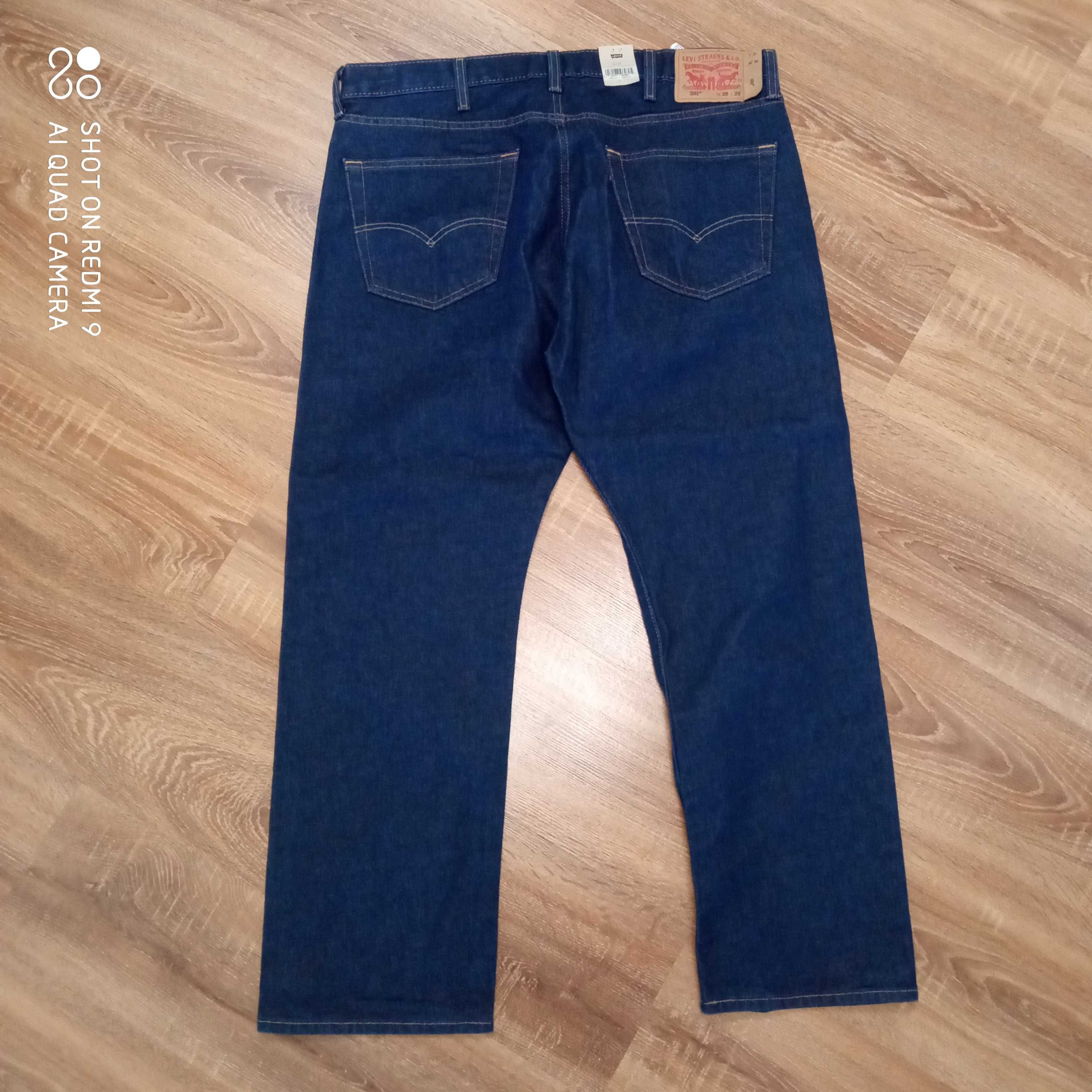 Męskie spodnie jeansy Levis 501 Levi's W38L29 38X29 38/29 nowe granat