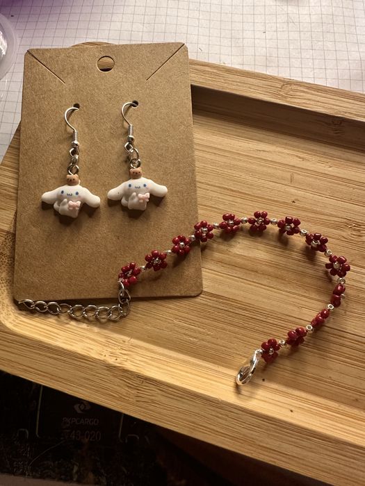 zestaw kolczyki i bransoletka