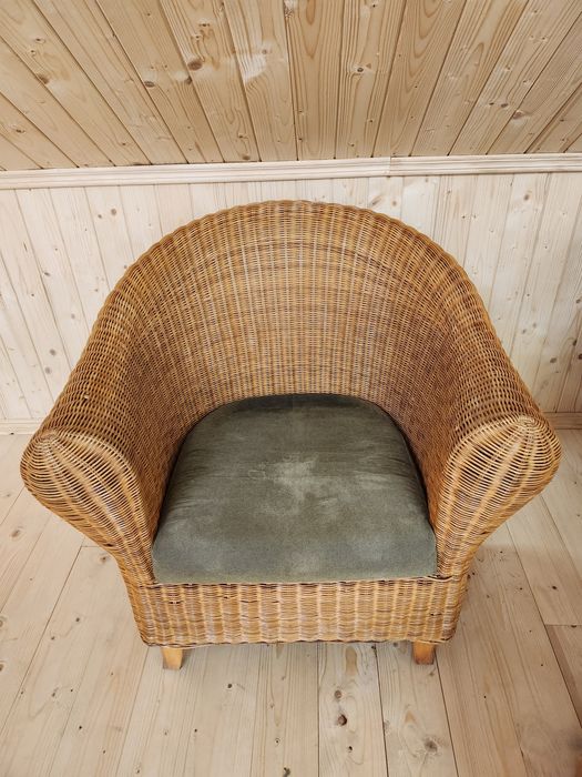 Комплект садових меблів з соломи Італія (крісло качалка,2 крісла,стілі