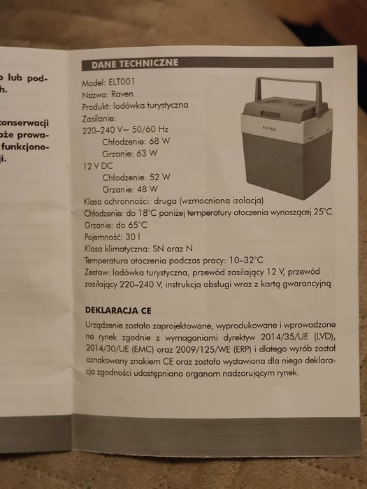 Lodówka turystyczna ELT001 RAVEN