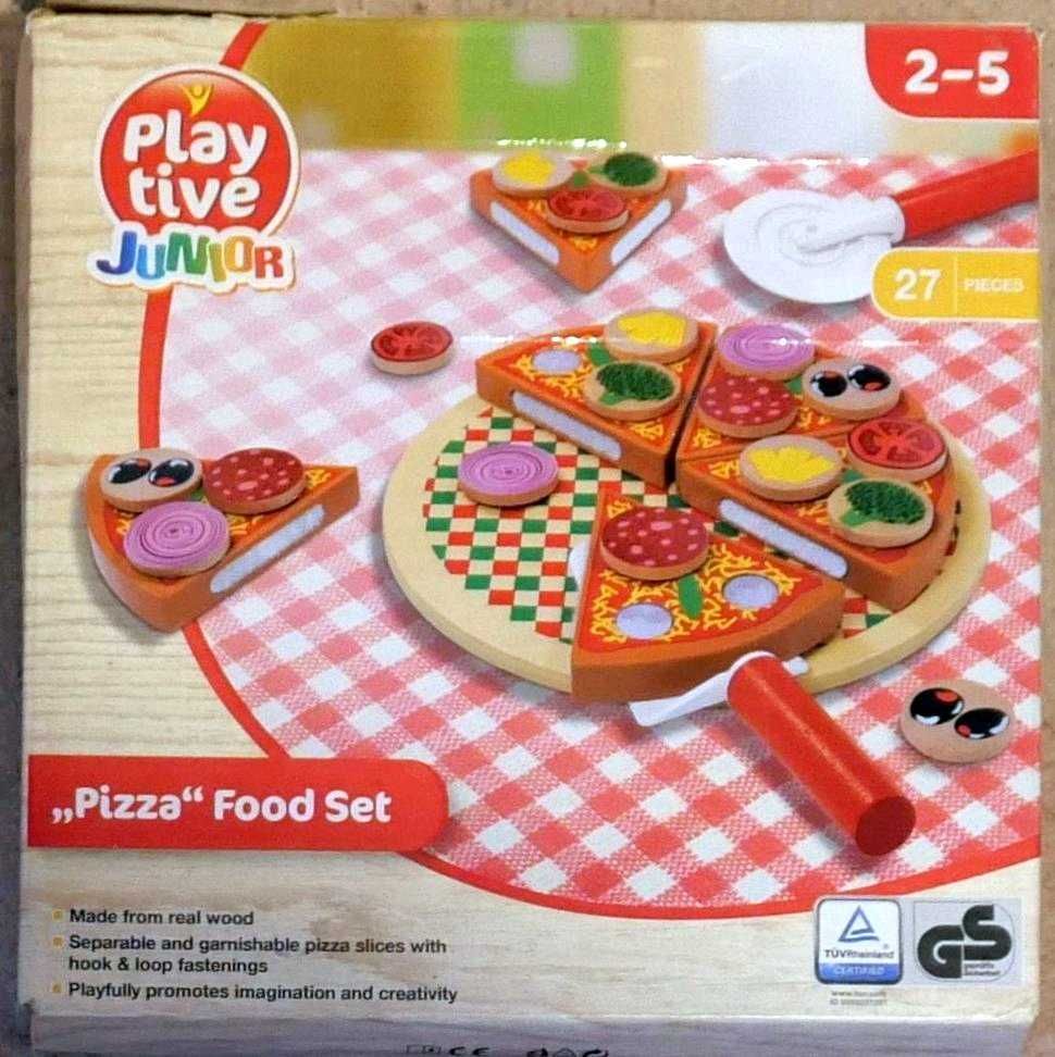 Pizza drewniana, domino, zegar-puzzle, 2 * układanka