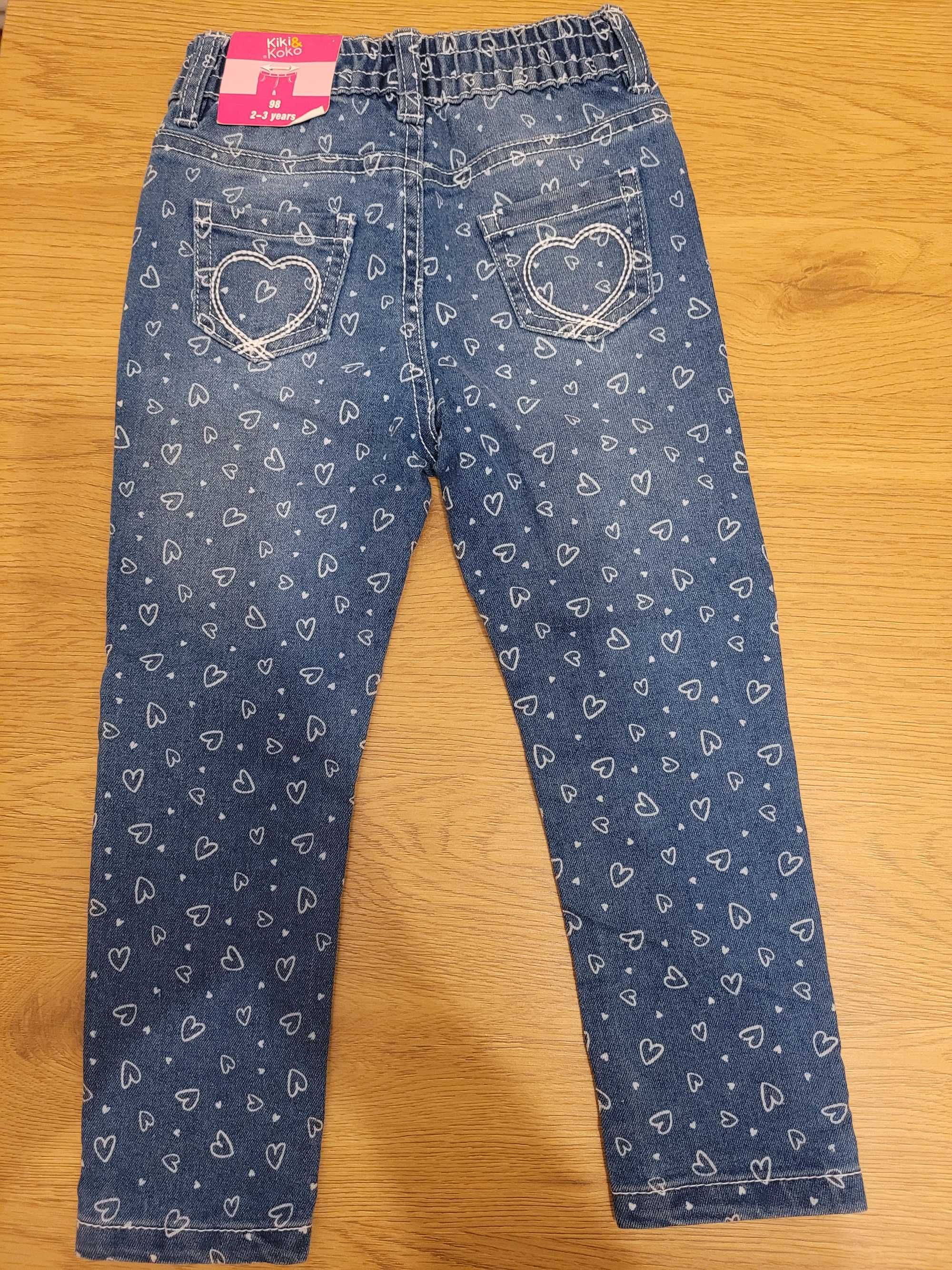 NOWE Spodnie jeansy dziewczęce 98