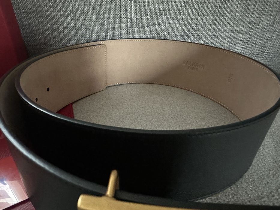 Balmain B- Pasek skórzany czarny B-BELT 95cm Nowy