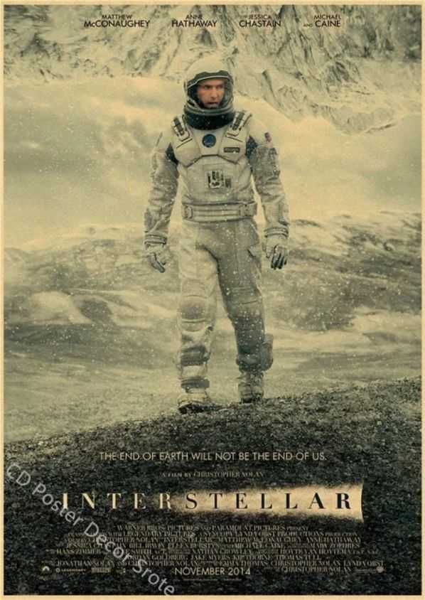 PIĘKNY plakat filmowy vintage INTERSTELLAR