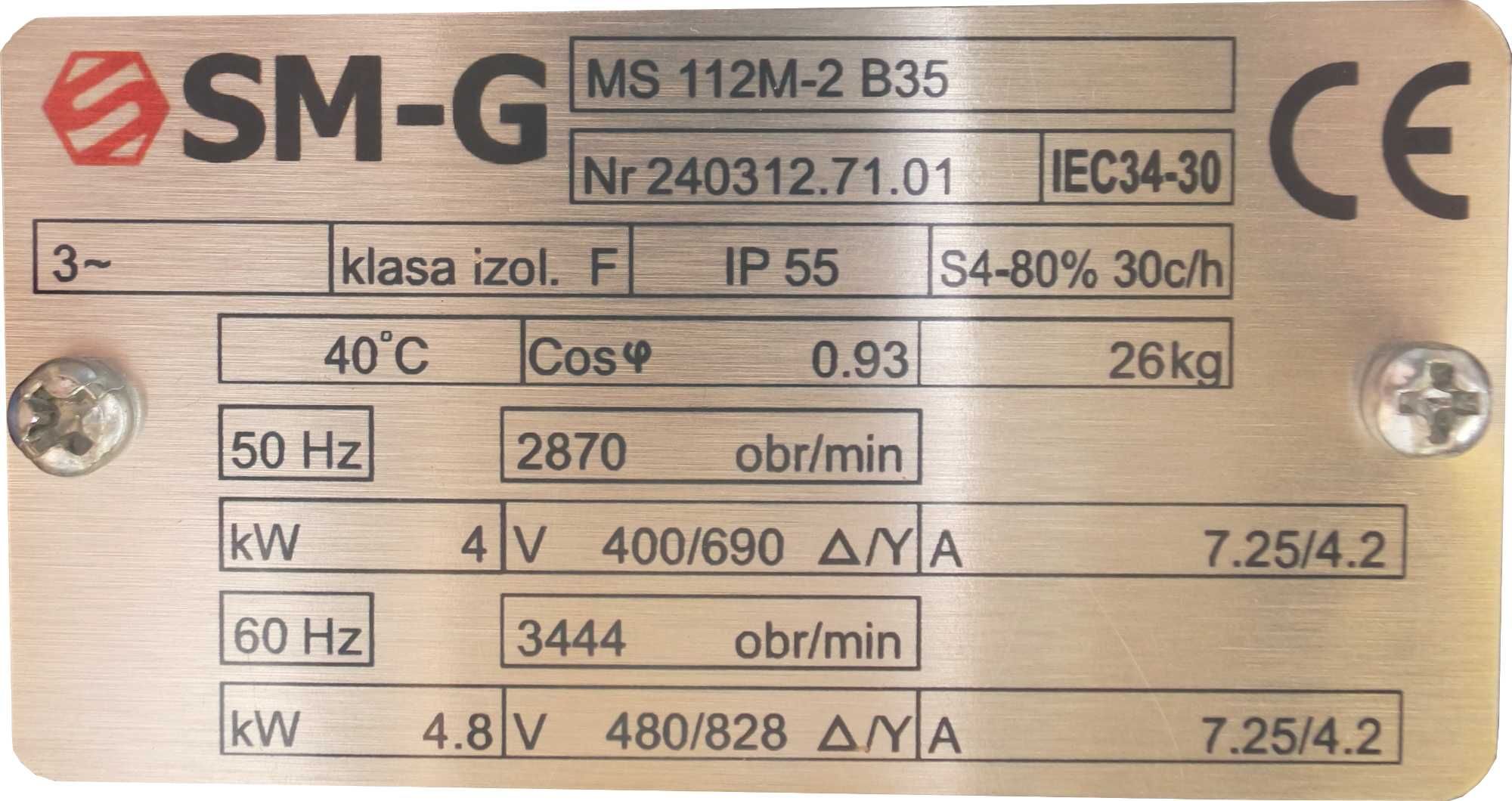 SILNIK Elektryczny Z KOŁNIERZEM 4kW 400/690V 2870 OBR 3-FAZOWY [4051]