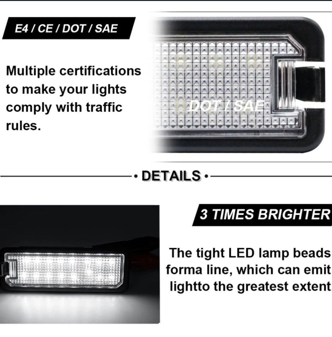 Oświetlenie LED tablicy rej. do VW